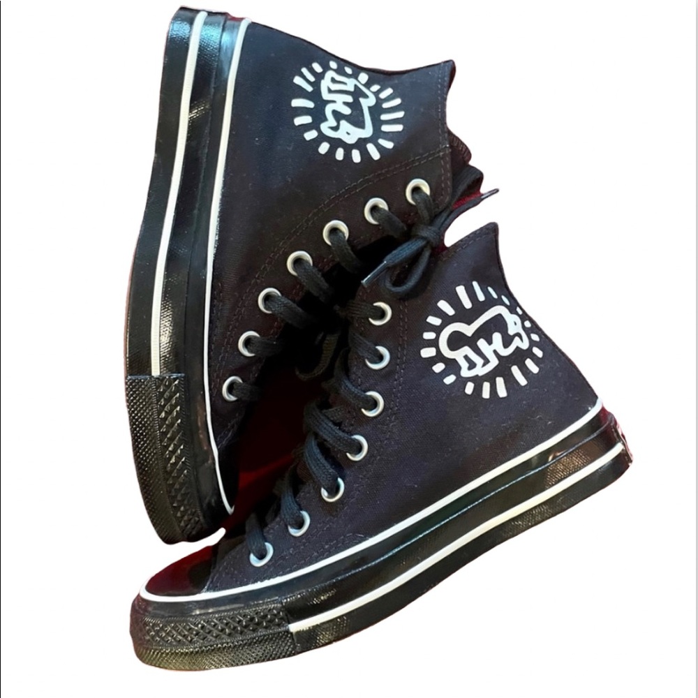 Keith Haring Sz 5.5 Black Hightop Converse (BRAND NEW)